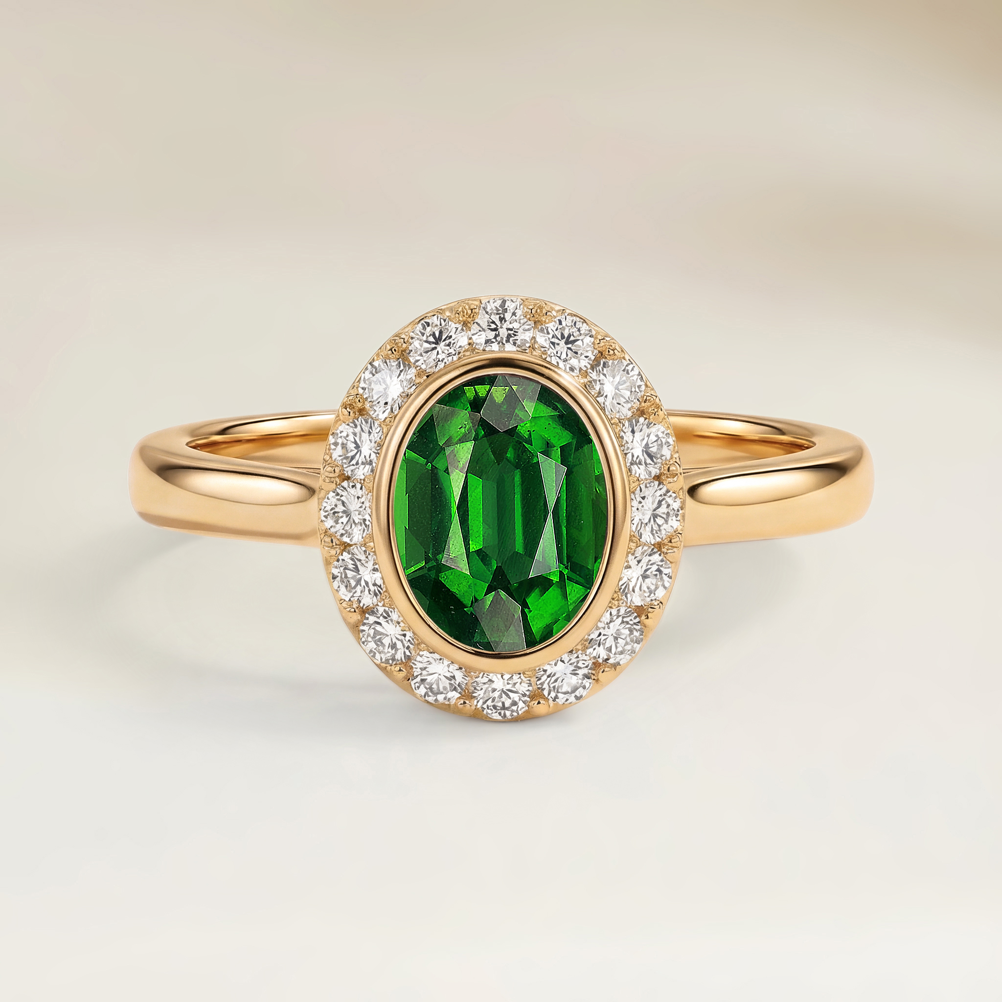 Bague Vintage Tourmaline Ovale de 1,47ct — Or Jaune 18k - vue principale