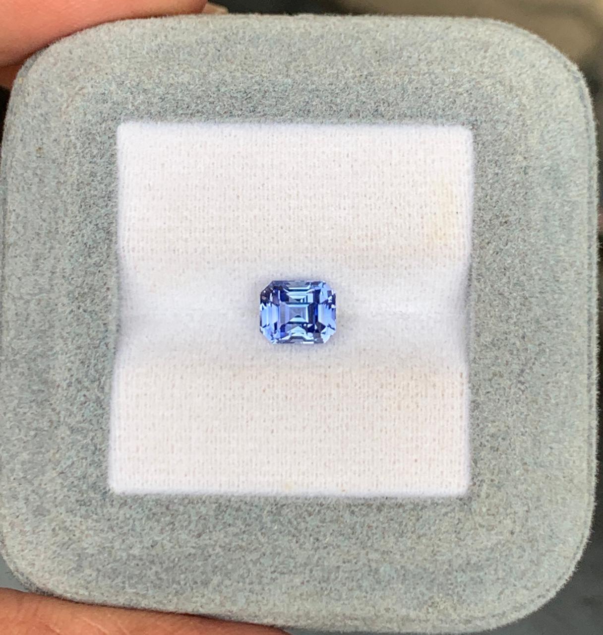 Saphir Bleu Rectangle de 1,55ct - vue principale