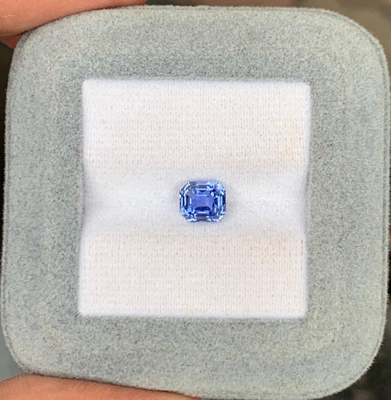 Saphir Bleu Rectangle de 1,54ct - vue 2
