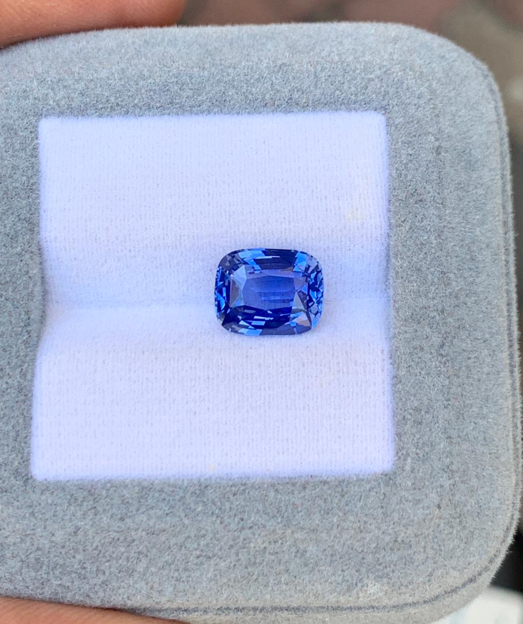 Saphir Bleu Coussin de 3,50ct
