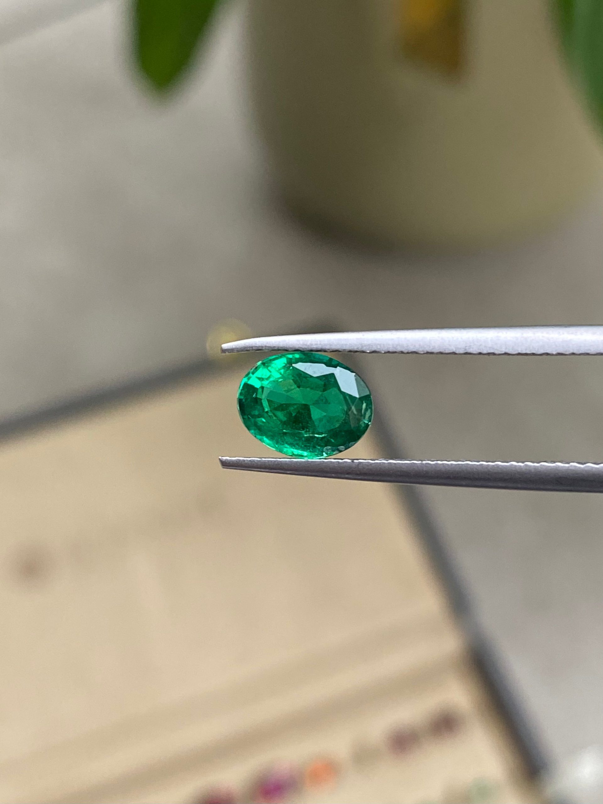 Emeraude de Zambie Ovale de 1,11ct - vue principale