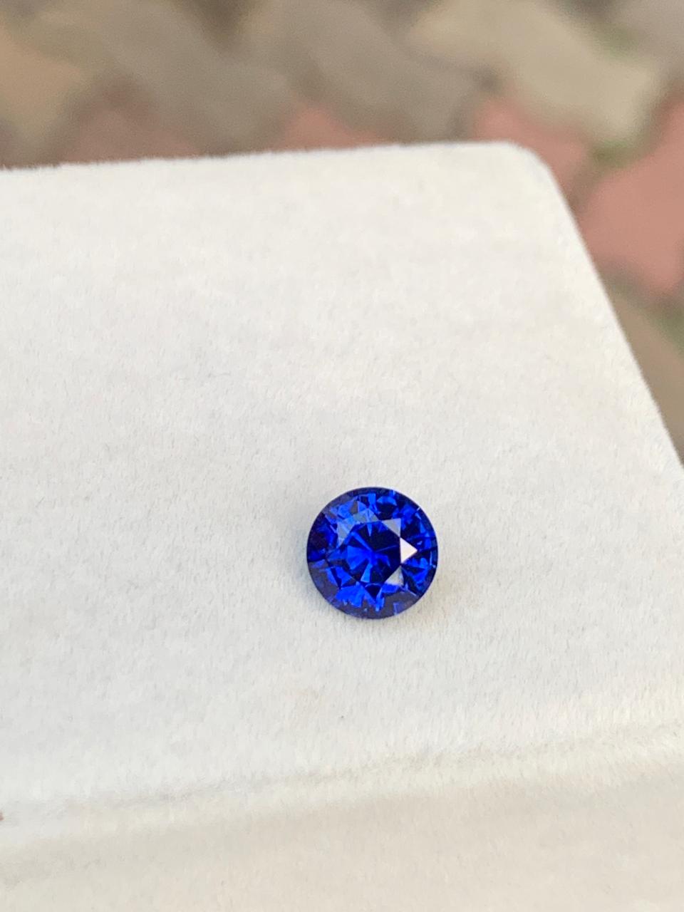 Saphir Teal Rond de 2,02ct - vue 2