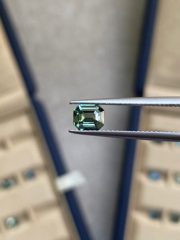Saphir Teal Rectangle de 1,06ct - vue principale