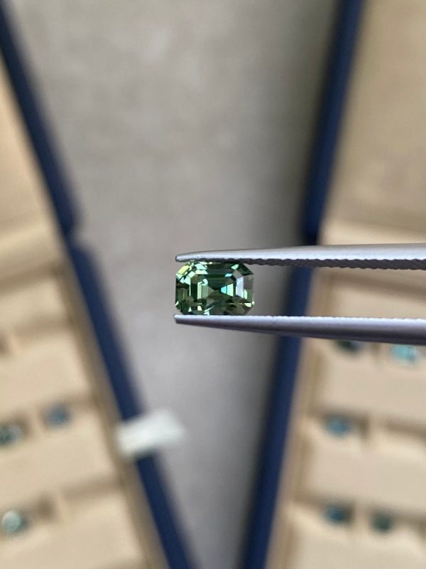 Saphir Teal Rectangle de 1,07ct - vue principale