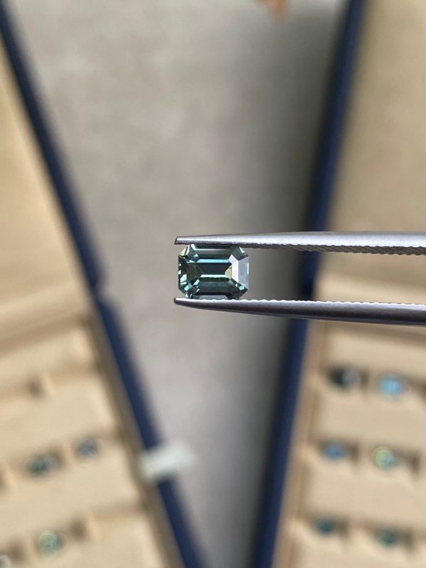 Saphir Teal Rectangle de 1,09ct - vue principale