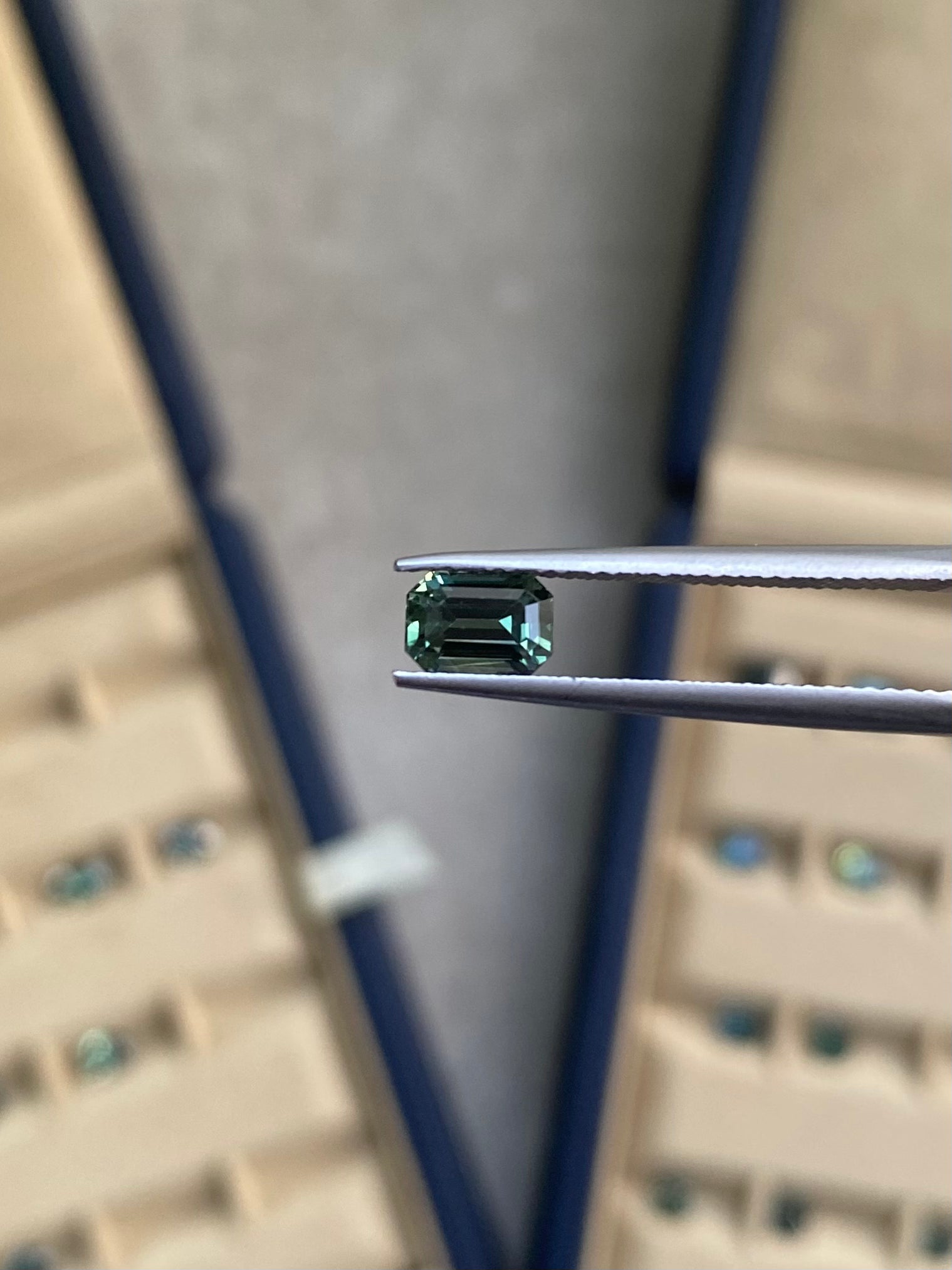 Saphir Teal Rectangle de 1,09ct - vue principale