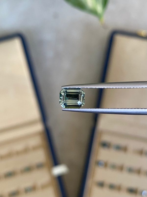 Saphir Teal Rectangle de 1,16ct - vue principale