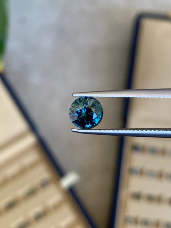 Saphir Teal Rond de 1,61ct - vue principale