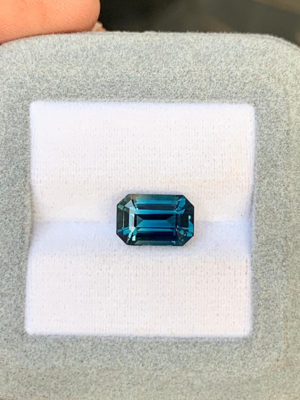 Saphir Teal Rectangle de 4,10ct - vue 2