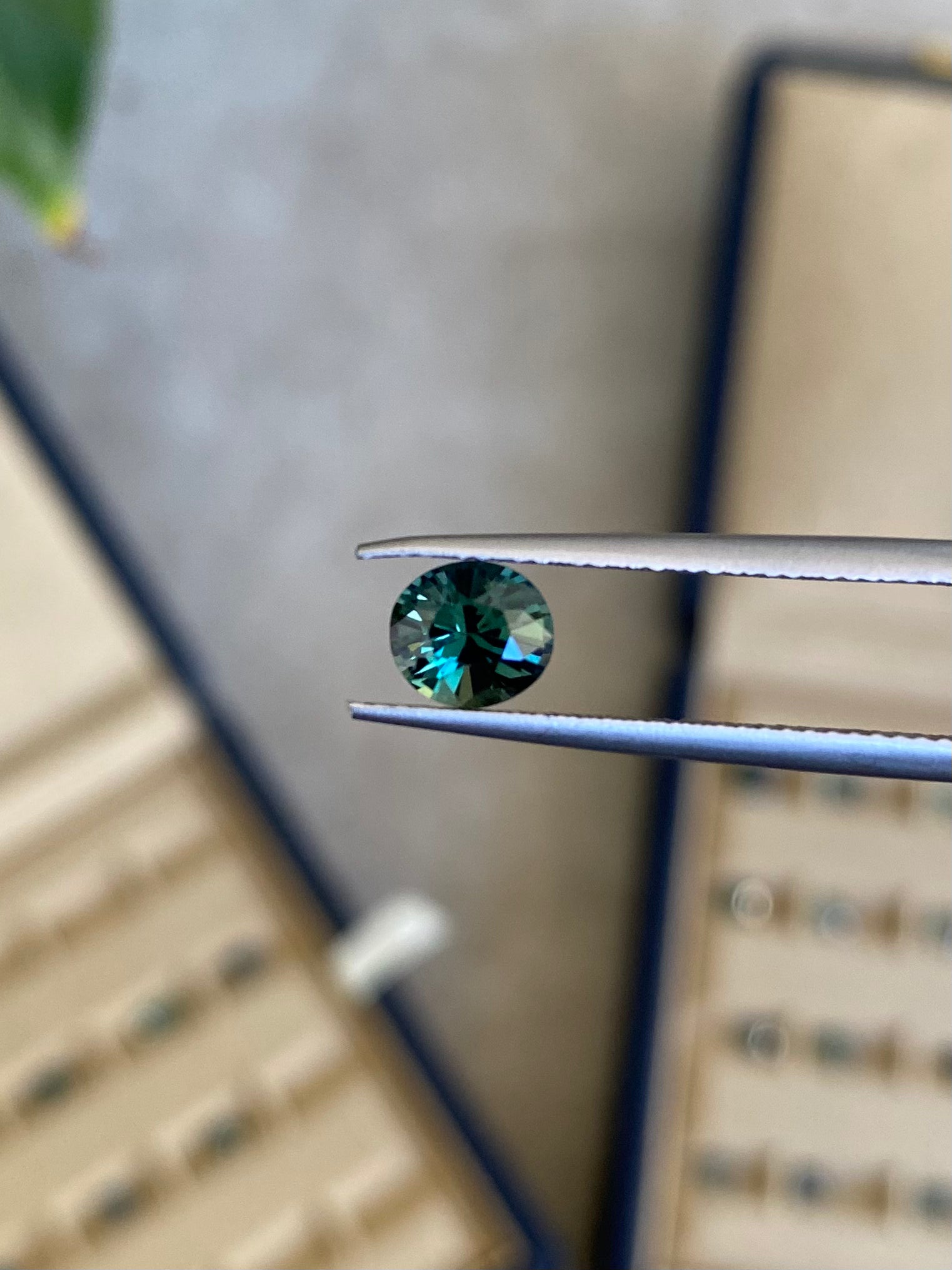 Saphir Teal Ovale de 1,19ct - vue principale