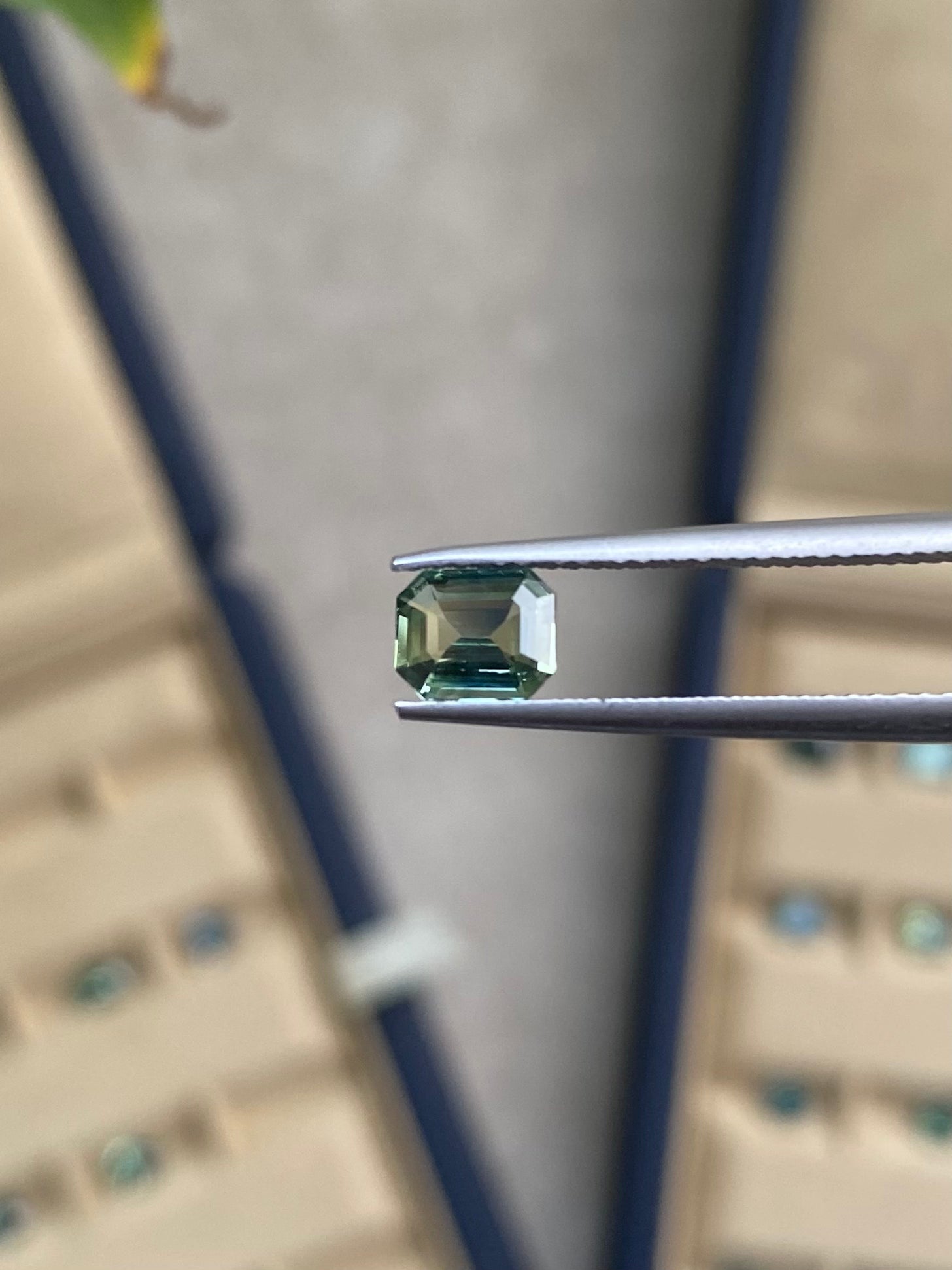 Saphir Teal Rectangle de 0,70ct - vue principale