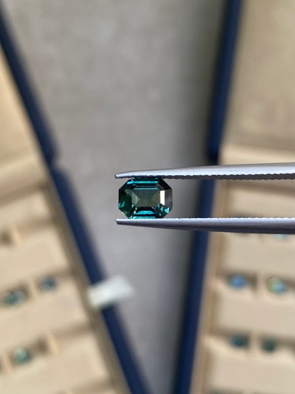 Saphir Teal Rectangle de 1,28ct - vue principale