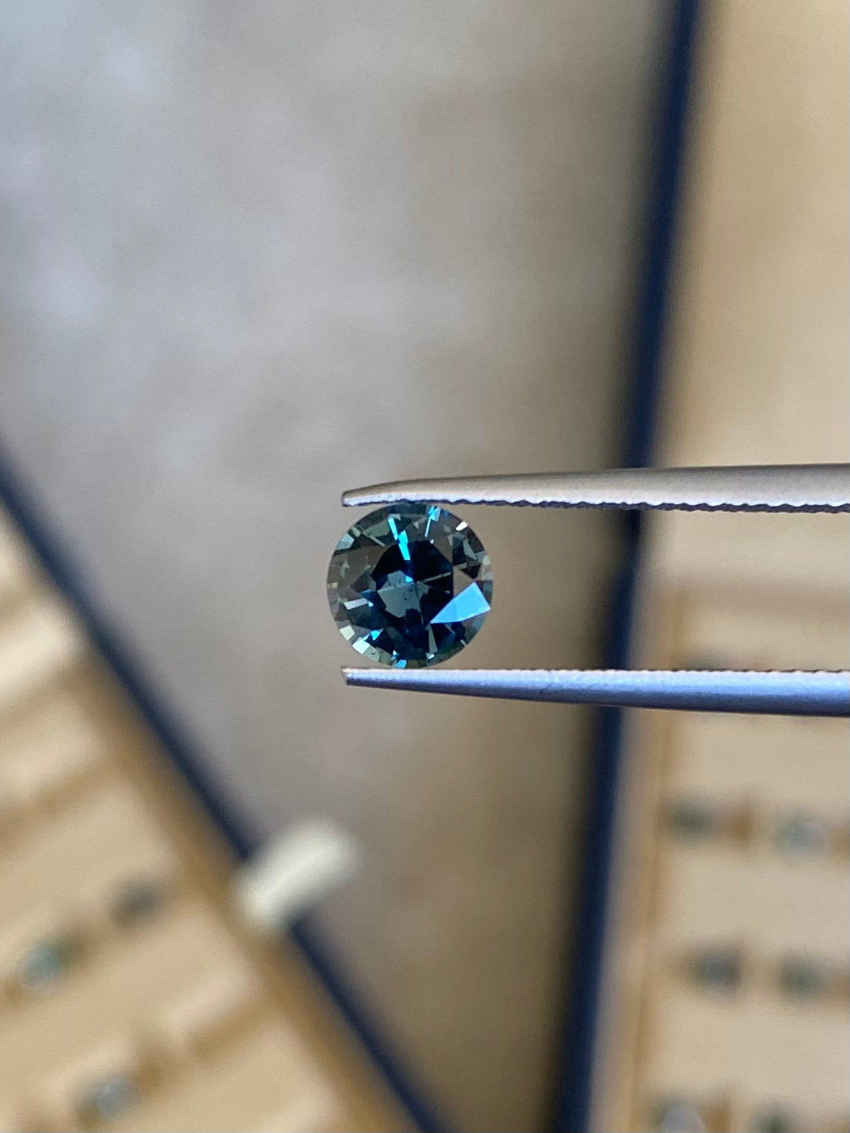 Saphir Teal Rond de 1,20ct - vue principale