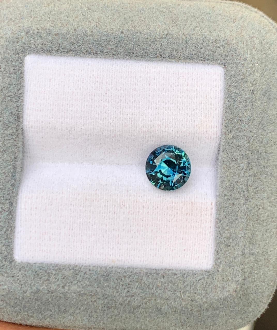 Saphir Teal Rond de 2,08ct - vue 2