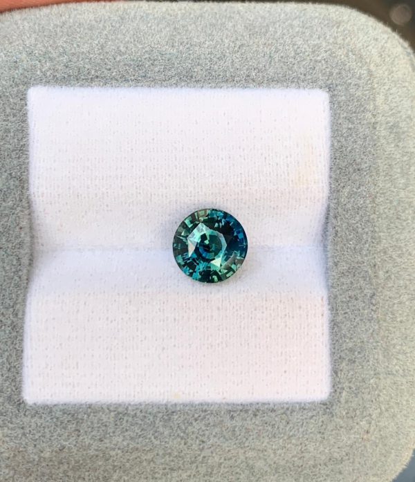 Saphir Teal Rond de 2,56ct - vue principale