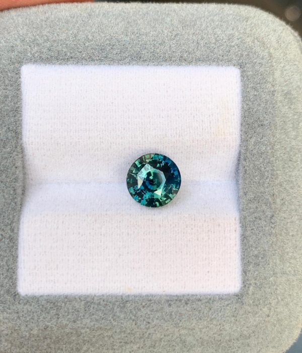 Saphir Teal Rond de 2,56ct - vue 2
