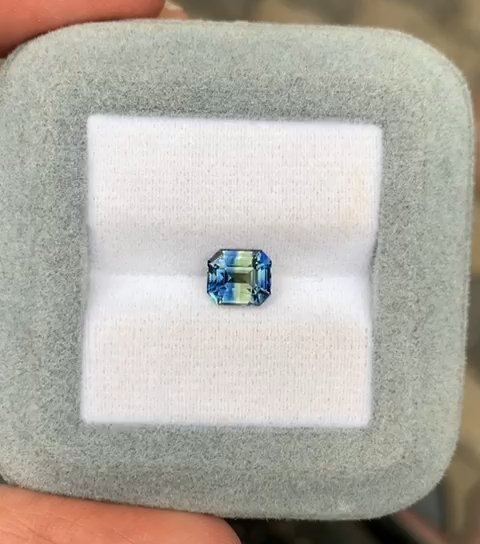 Saphir Bicolore Rectangle de 1,65ct